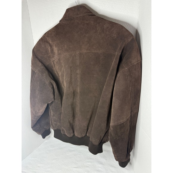 Middlebrook Park Mens Brown Genuine Suede Leather Bomber Jacket Size S Vintage - Picture 2 of 5